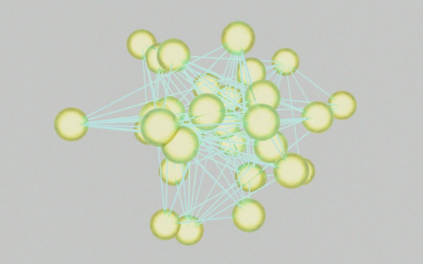 Cluster of connected spheres